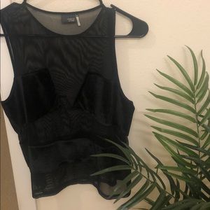 Sparkle and Fade see through black top